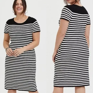 Torrid Black White Stripe Sweater Dress‎